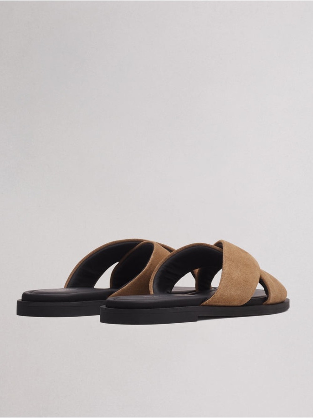 rag & bone‎ Geo Suede Strap Sandal Suede Crisscross Slide Sandals in Tan - Picture 5 of 9